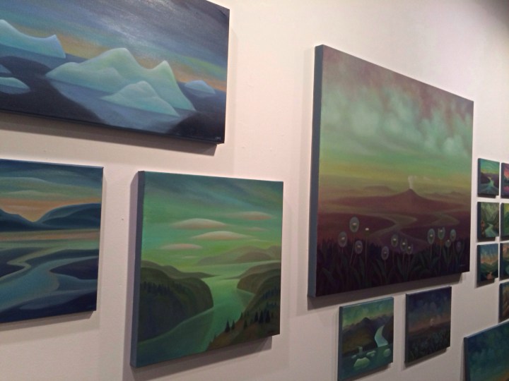 Art by Linda Lyons on display at a Mountain View First Friday event in December 2014.
