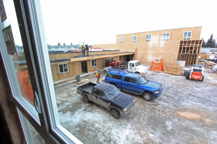 Work at Ridgeline Terrace in February 2015.