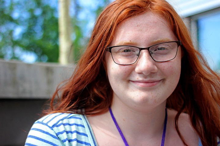 Callie Little, 15, at the Mountain View Library.